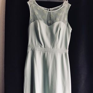 Sea Green Dress Polka Dot